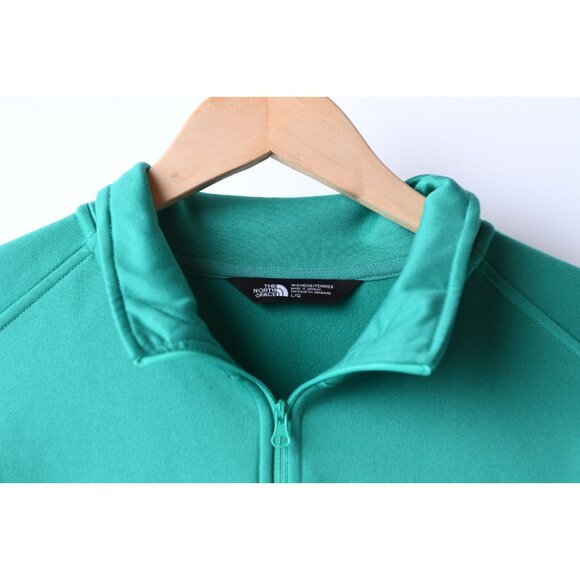 The North Face 1/4 Zip Womens L Teal Green Performance Tech Pullover Sweatshirt - Picture 5 of 11